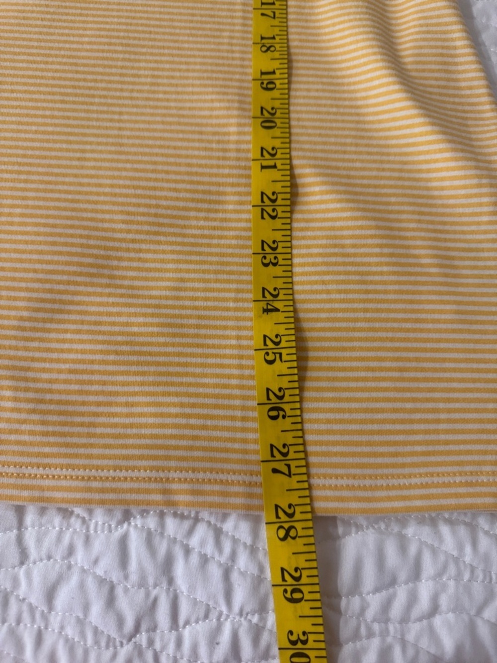 Style & Co. Yellow & White Striped Short Sleeve Henley Tee - Picture 6 of 6